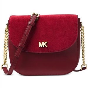 Michael kors Half Dome Suede  Leather Crossbody